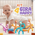 Kit com 4 GiraHappys - Girafas Fofas e Coloridas com Ventosa + Brinde Exclusivo